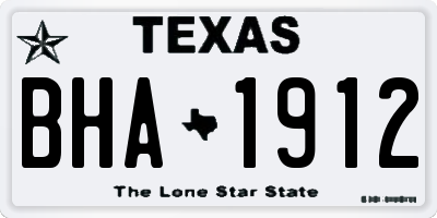 TX license plate BHA1912