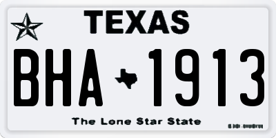 TX license plate BHA1913