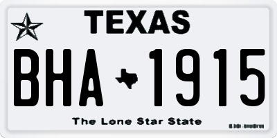 TX license plate BHA1915