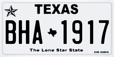TX license plate BHA1917