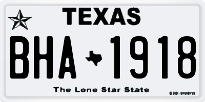 TX license plate BHA1918