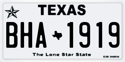 TX license plate BHA1919