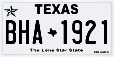 TX license plate BHA1921