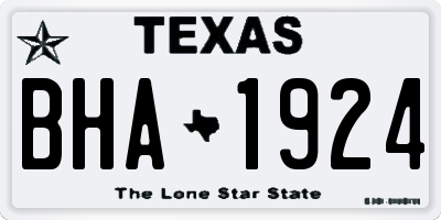 TX license plate BHA1924