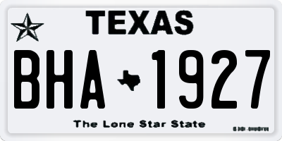 TX license plate BHA1927