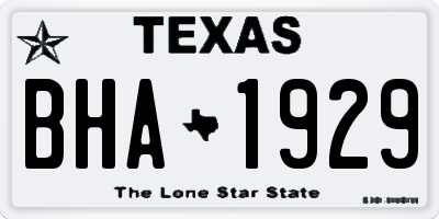 TX license plate BHA1929