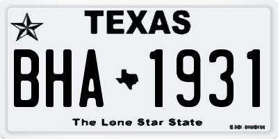 TX license plate BHA1931