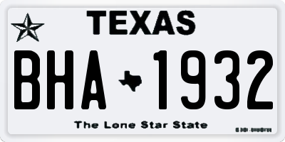 TX license plate BHA1932