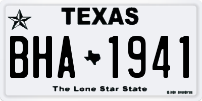 TX license plate BHA1941