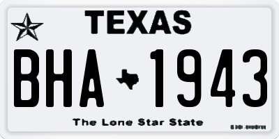 TX license plate BHA1943