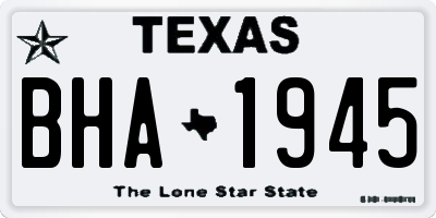 TX license plate BHA1945