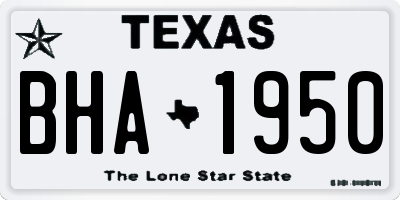 TX license plate BHA1950