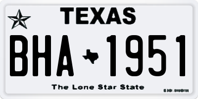 TX license plate BHA1951