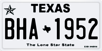 TX license plate BHA1952
