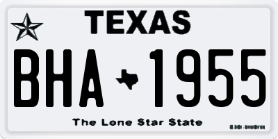TX license plate BHA1955