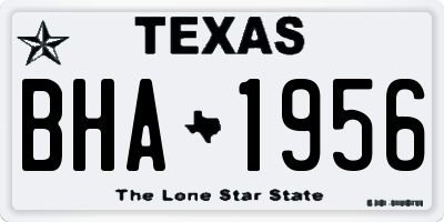 TX license plate BHA1956
