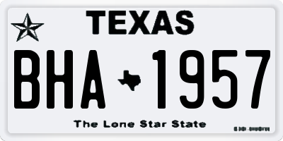 TX license plate BHA1957