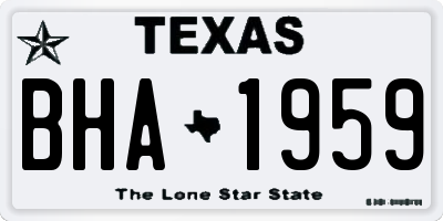 TX license plate BHA1959