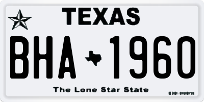 TX license plate BHA1960