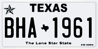 TX license plate BHA1961