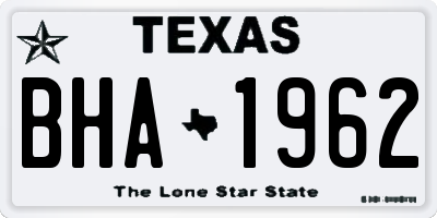 TX license plate BHA1962
