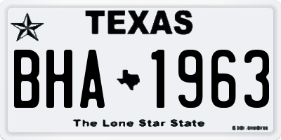 TX license plate BHA1963
