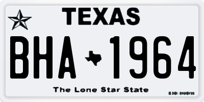 TX license plate BHA1964