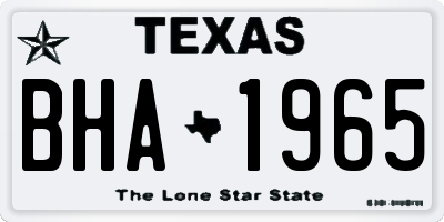 TX license plate BHA1965