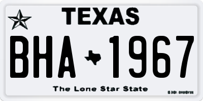 TX license plate BHA1967