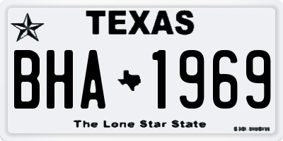 TX license plate BHA1969