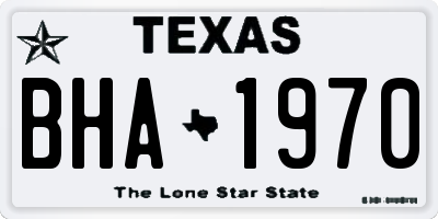 TX license plate BHA1970