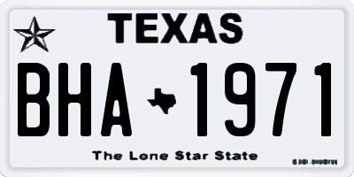 TX license plate BHA1971