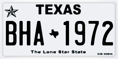 TX license plate BHA1972