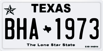TX license plate BHA1973