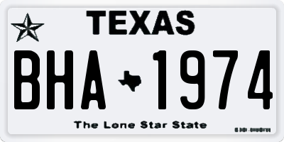 TX license plate BHA1974