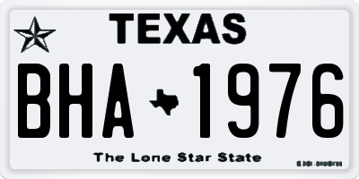 TX license plate BHA1976