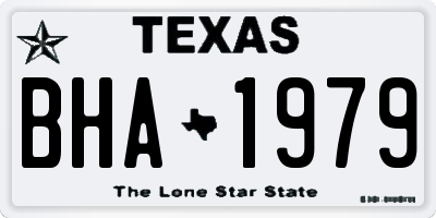 TX license plate BHA1979