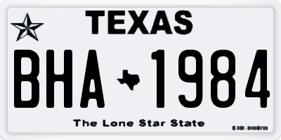 TX license plate BHA1984