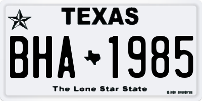 TX license plate BHA1985
