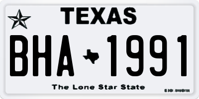 TX license plate BHA1991