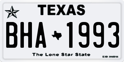 TX license plate BHA1993