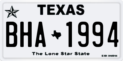 TX license plate BHA1994