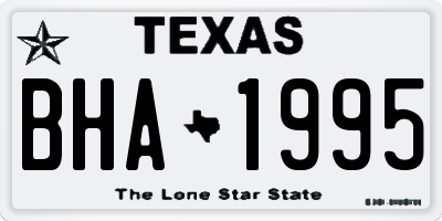 TX license plate BHA1995