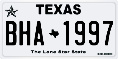 TX license plate BHA1997