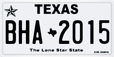 TX license plate BHA2015