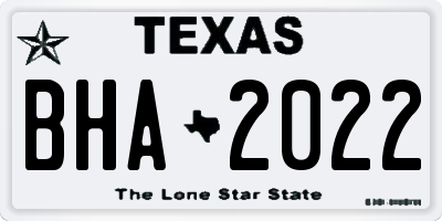 TX license plate BHA2022