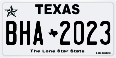 TX license plate BHA2023