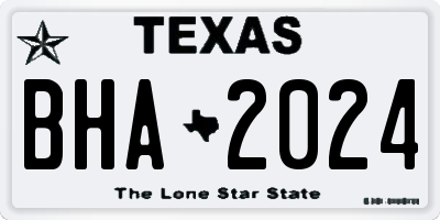 TX license plate BHA2024
