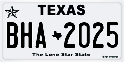 TX license plate BHA2025