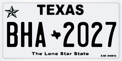 TX license plate BHA2027